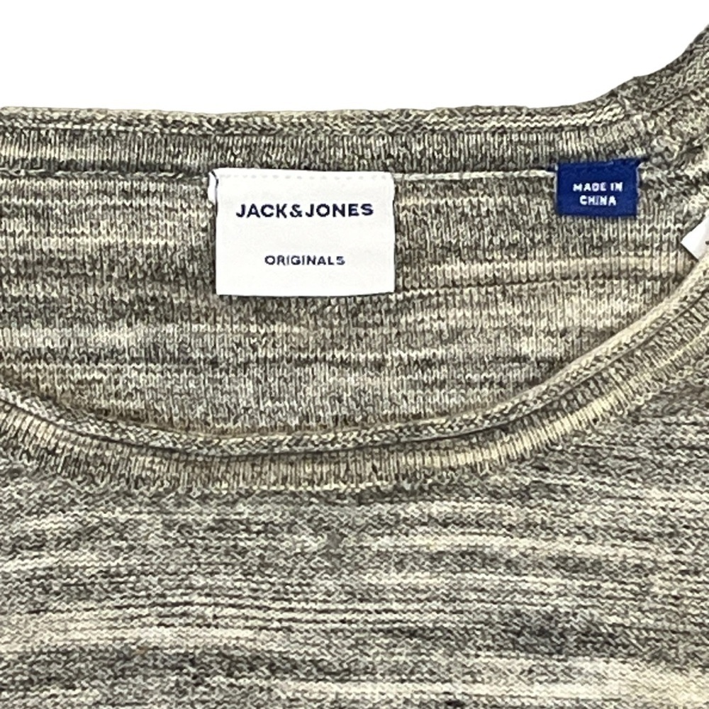 Jack & Jones Crew Roll Neck Knit Sweater Sweatshirt. Grey White Size XL #996 - Picture 6 of 8